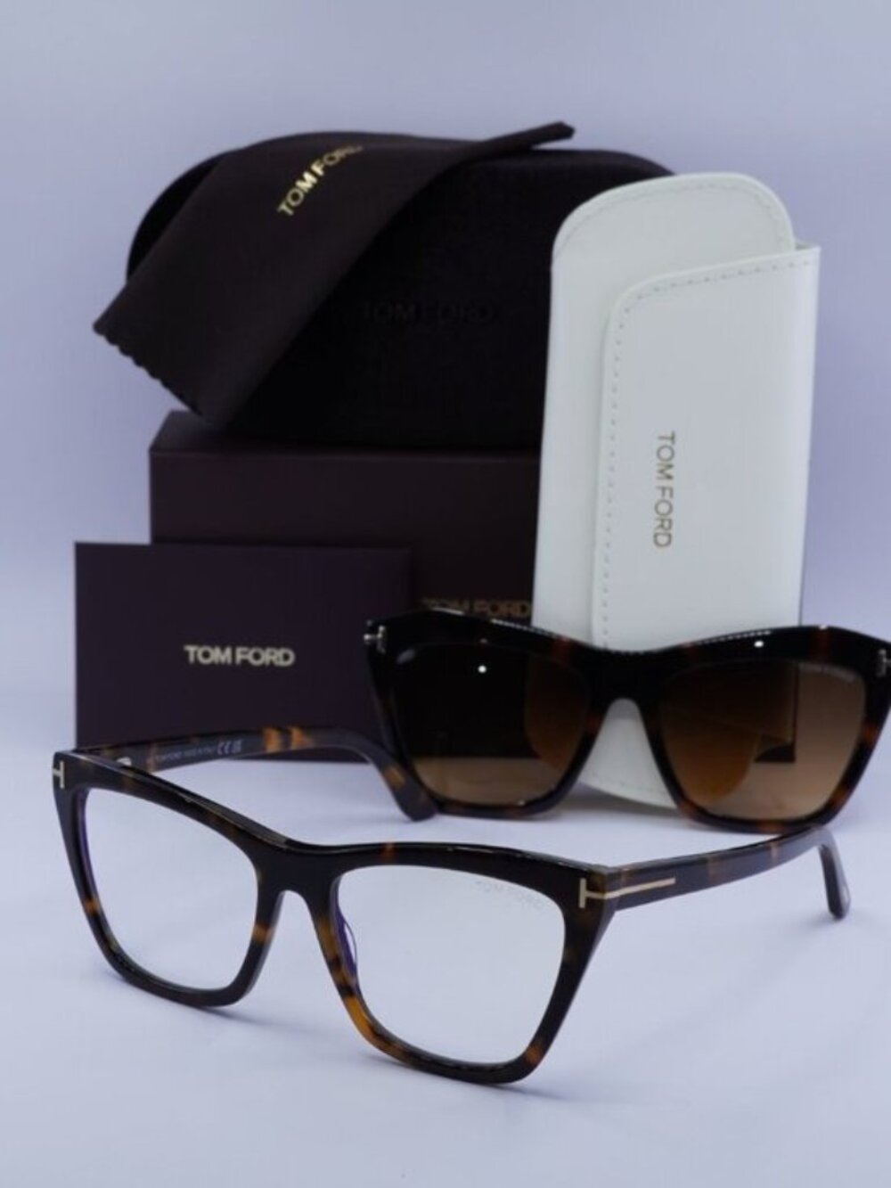 Tom Ford FT5971-B 052 Cat Eye Eyeglasses - Dark Havana 54mm